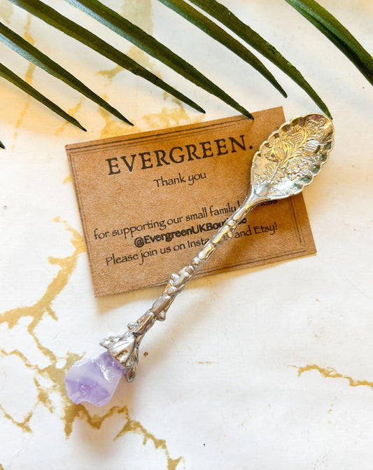 Amethyst Crystal Ornate Floral Teaspoon - Wide Variety Available!