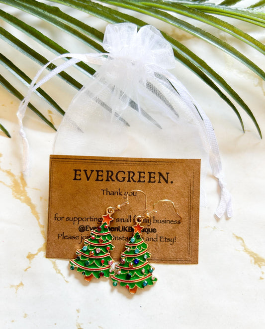 Christmas Themed Dangle Earrings - Christmas Tree / Bells Father Christmas / Wreath / Stockings / Snowman /Snowflake / Gingerbread