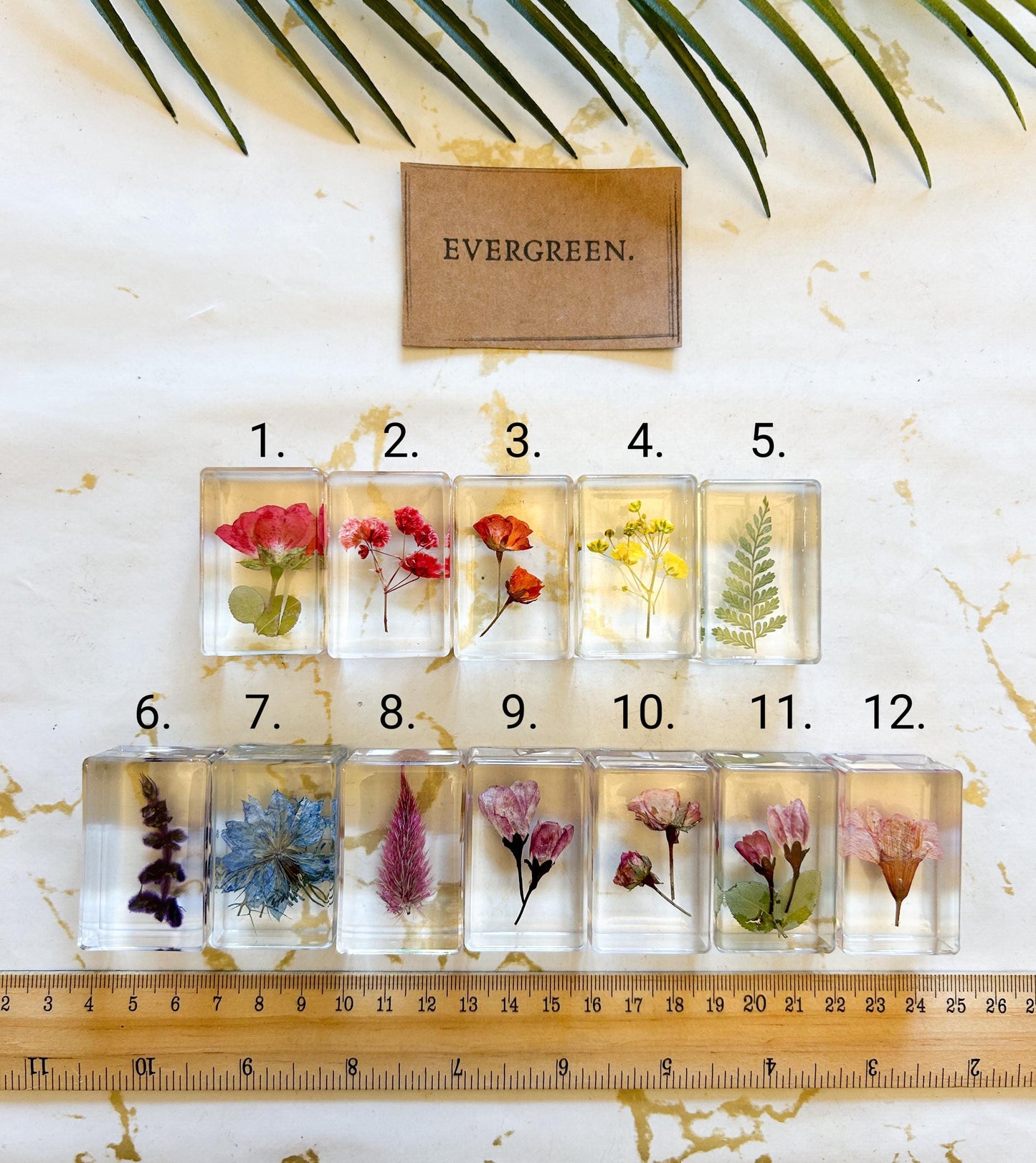 Natural Pressed Wildflower Crystal Resin Paper Weight - Wide Variety Available!