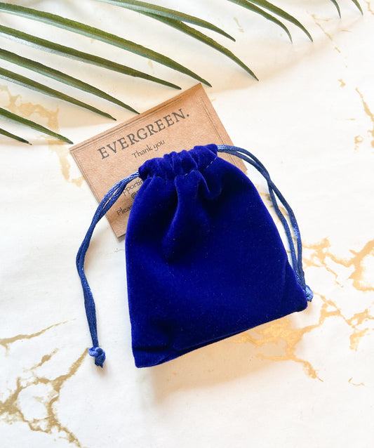 Blue Drawstring Gift Bag - For Crystals / Jewellery