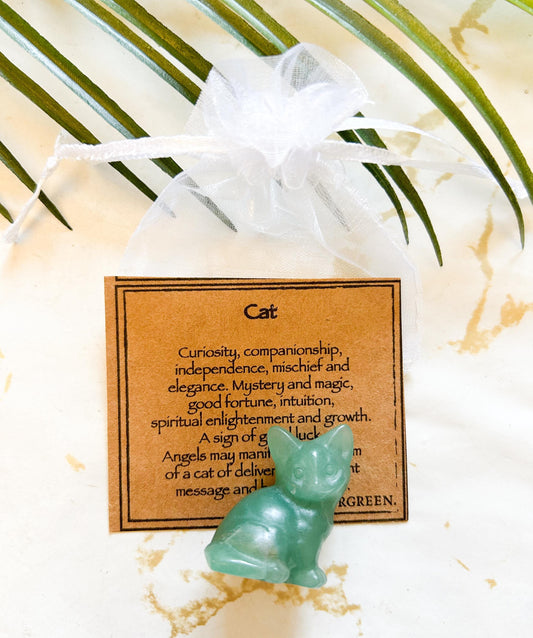 Crystal Cat Carving - Kitty / Kitten / Pussycat / Feline