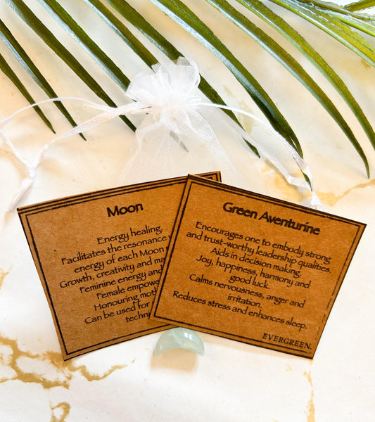 Green Aventurine Crystal Moon - Joy, Happiness & Harmony