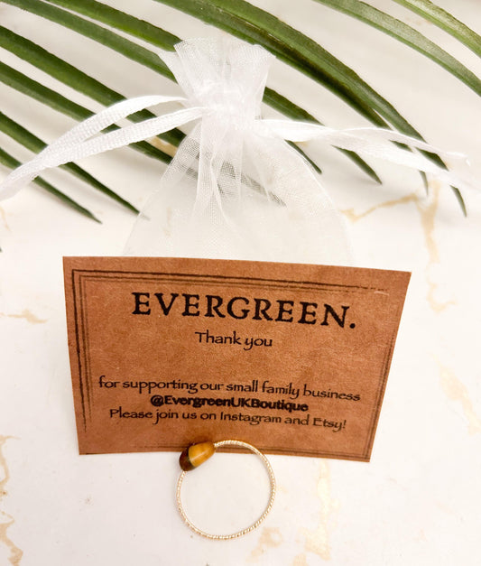 Natural Crystal Chip Gold Ring - Wide Variety Available!