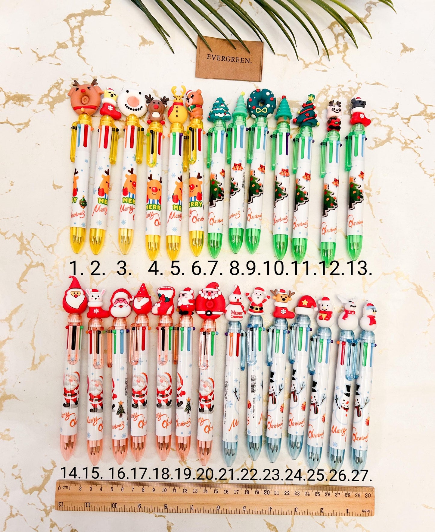 6-in-1 Multicolour Christmas Ballpoint Pen - Wide Variety Available!