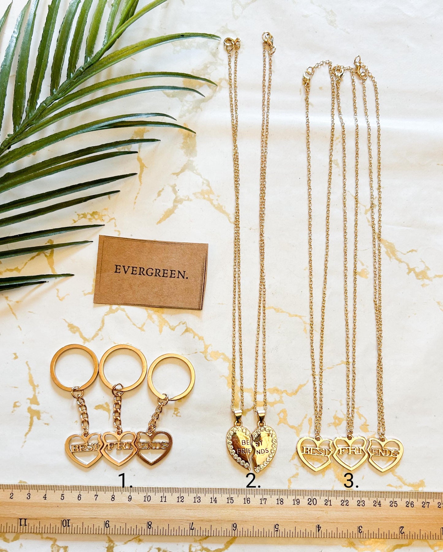 Best Friend Gold Necklace / Keychain Set