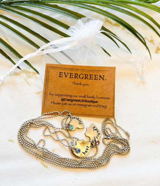 Best Friends Forever Heart Pendant Necklace Set