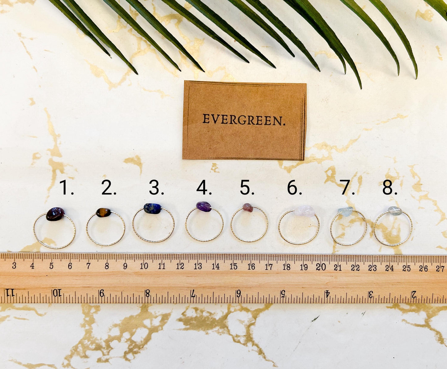 Natural Crystal Chip Gold Ring - Wide Variety Available!