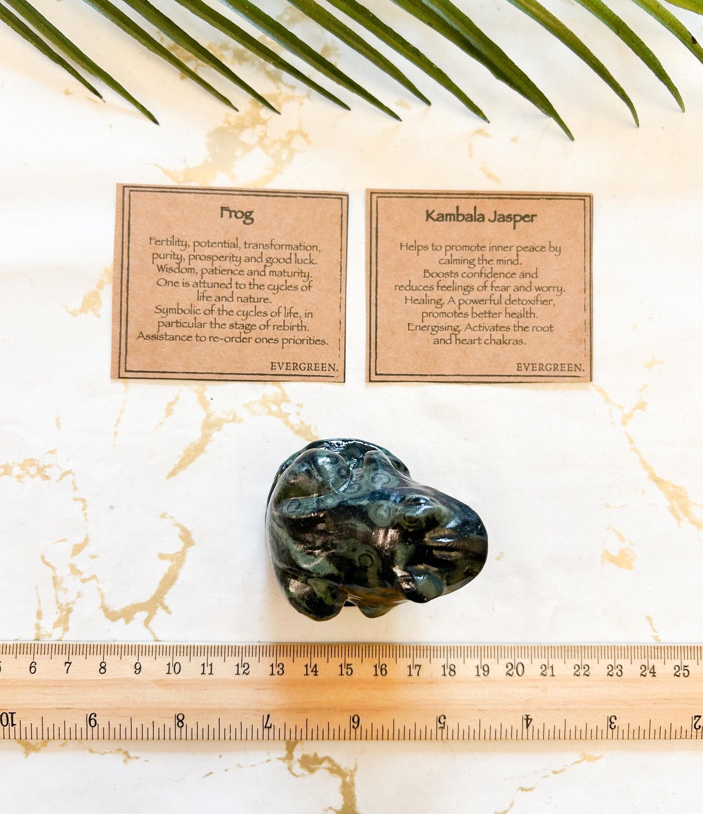 Kambala Jasper Crystal Frog Carving - Peace, Healing & Energy
