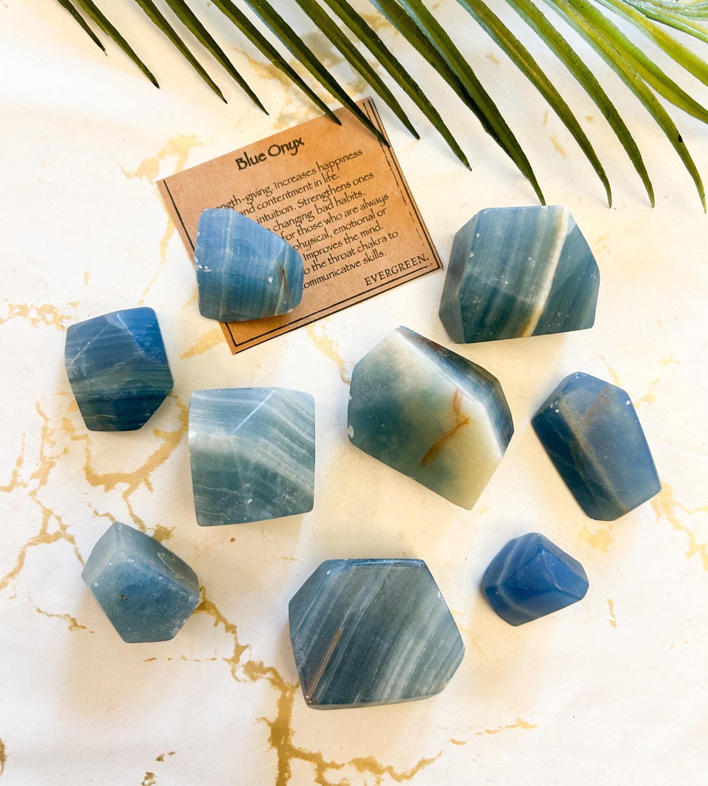 Blue Onyx Crystal Free Form - Strength, Happiness & Contentment