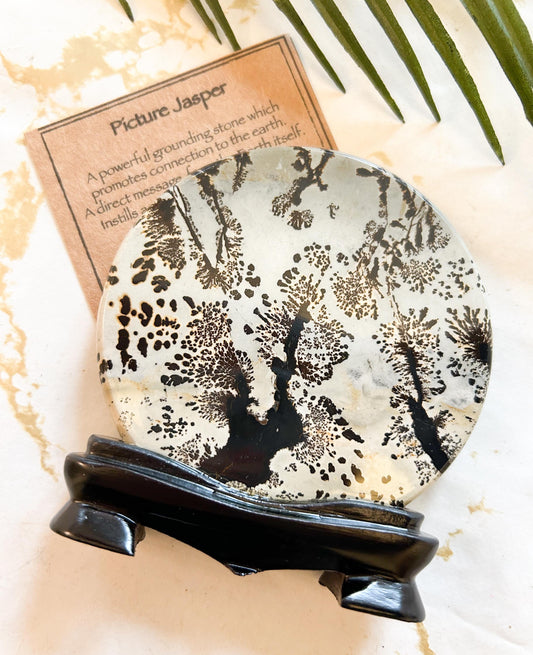 Round Picture Jasper Crystal Carving - Grounding, Comfort & Connection
