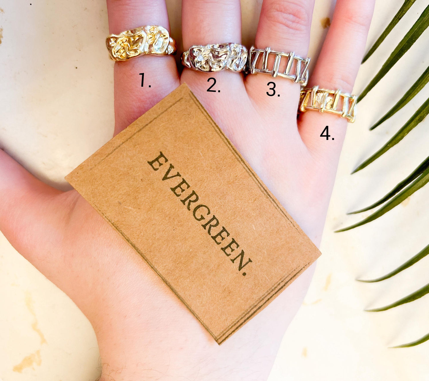Gold / Silver Natural / Irregular Foil Style Adjustable Size Ring