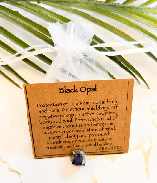 Raw / Rough Black Opal Crystal - Protection, Purification & Healing