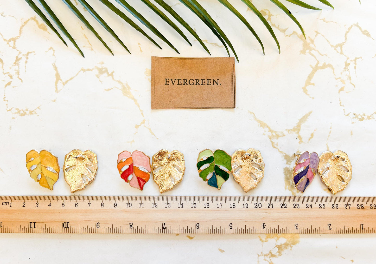Enamel Leaf Gold Stud Earrings - Wide Variety Available!