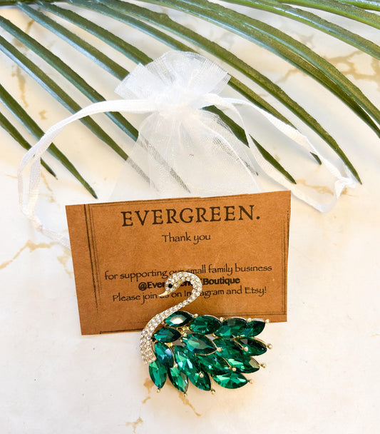 Cubic Zirconia Swan Brooch - Wide Variety Available!