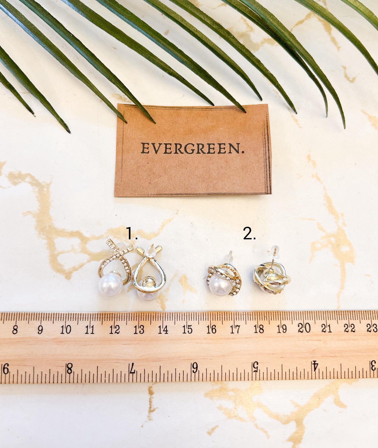 Stainless Steel Baroque Faux Pearl Stud Earrings