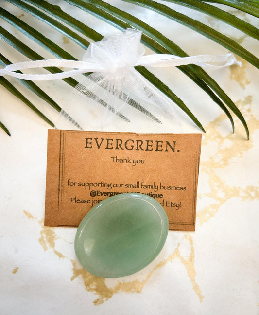 Crystal Thumb Stone 45mm Stress / Anxiety Relief, Meditation - Rose Quartz, Black Obsidian, Green Aventurine, Gold Tiger Eye, Quartz