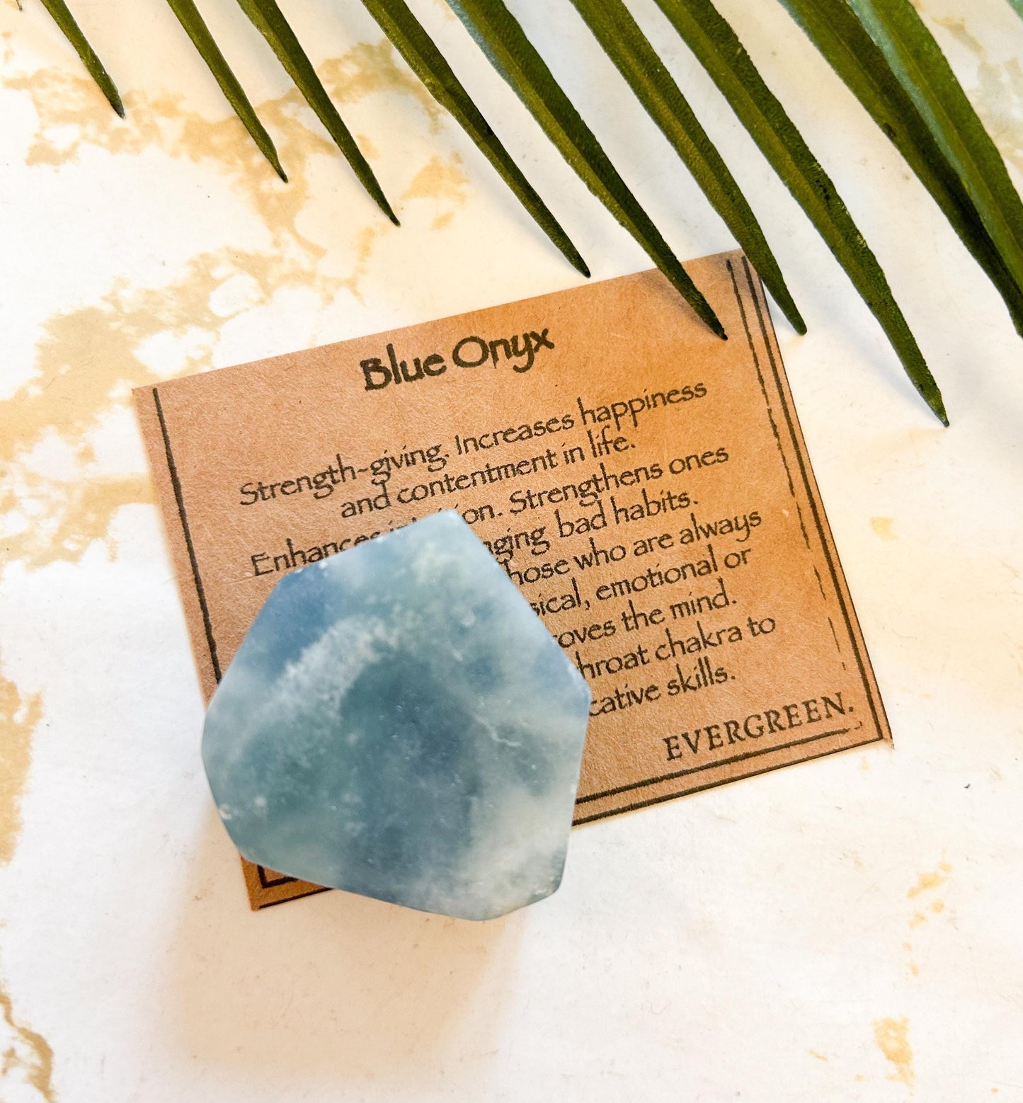Blue Onyx Crystal Free Form - Strength, Happiness & Contentment