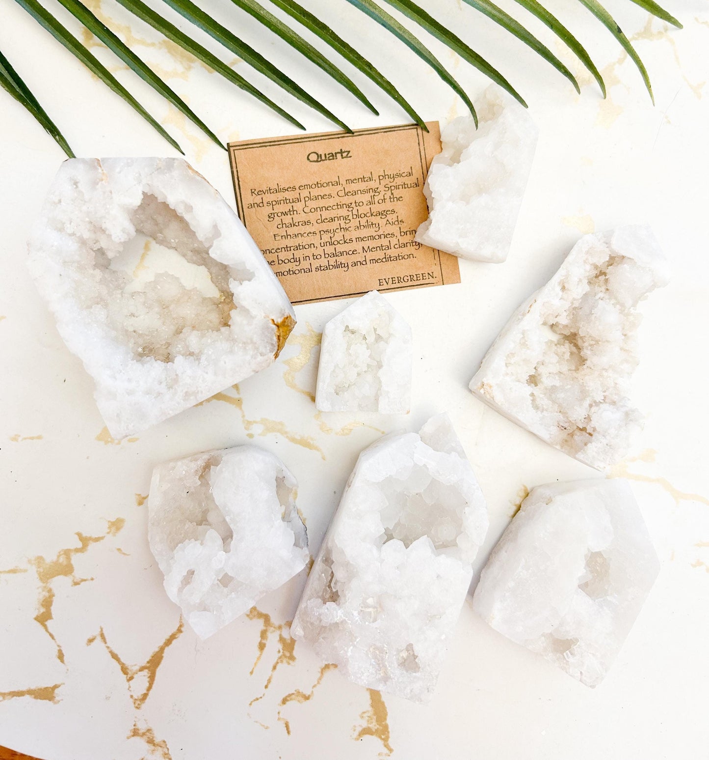 Natural Quartz Geode Crystal Free Form Druzy Point - Cleansing, Concentration & Stability