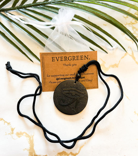 EMF Protection Black Scalar Energy Shungite Crystal 40mm Pendant Necklace