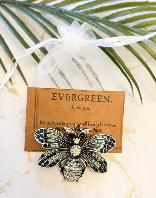 Silver / Gold Retro Bee Brooch