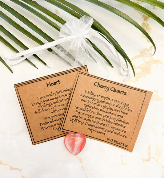Cherry Quartz Crystal Heart 20mm - Vitality, Strength & Energy