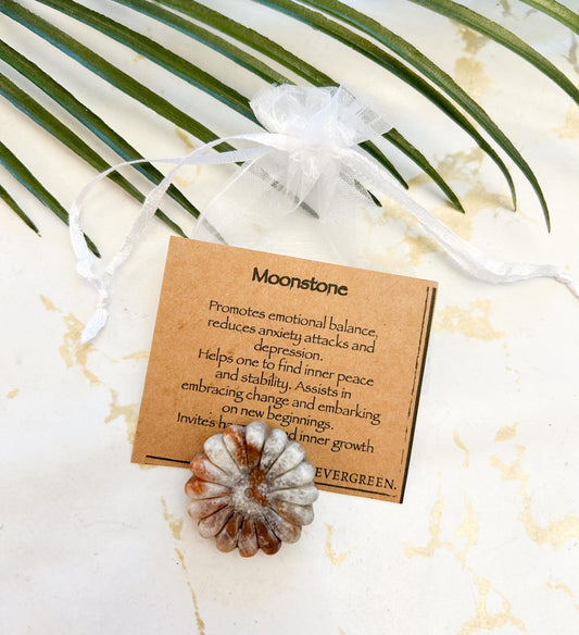 Moonstone Crystal Sunflower - Balance, Peace & Stability