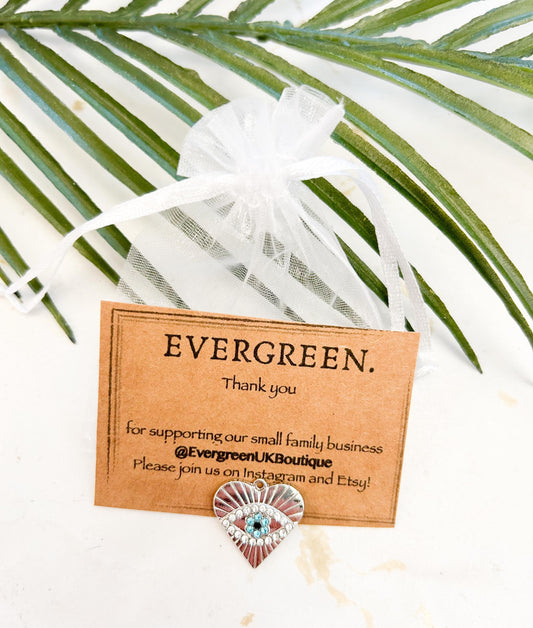 Silver Evil Eye Pendant - Variety Of Chains Available!