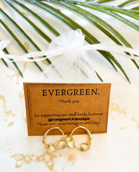 Gold / Silver Twisted Texture Hoop Earrings