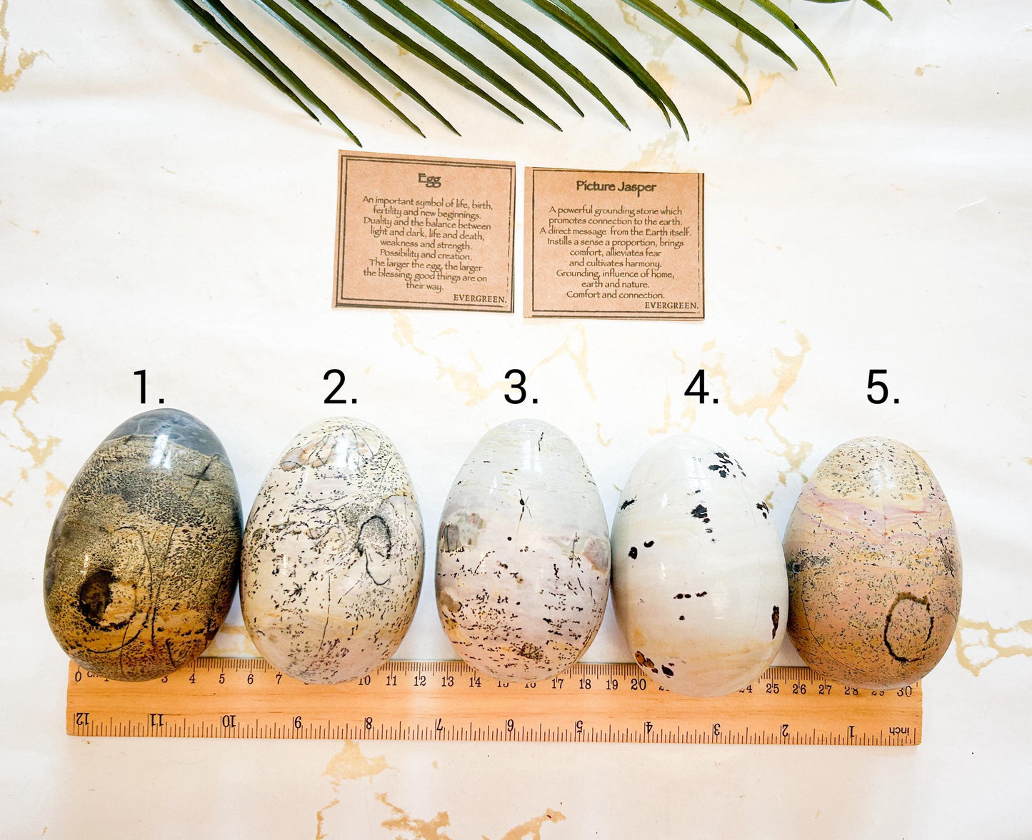 Picture Jasper Crystal Egg 90mm - Grounding, Connection & New Beginnings