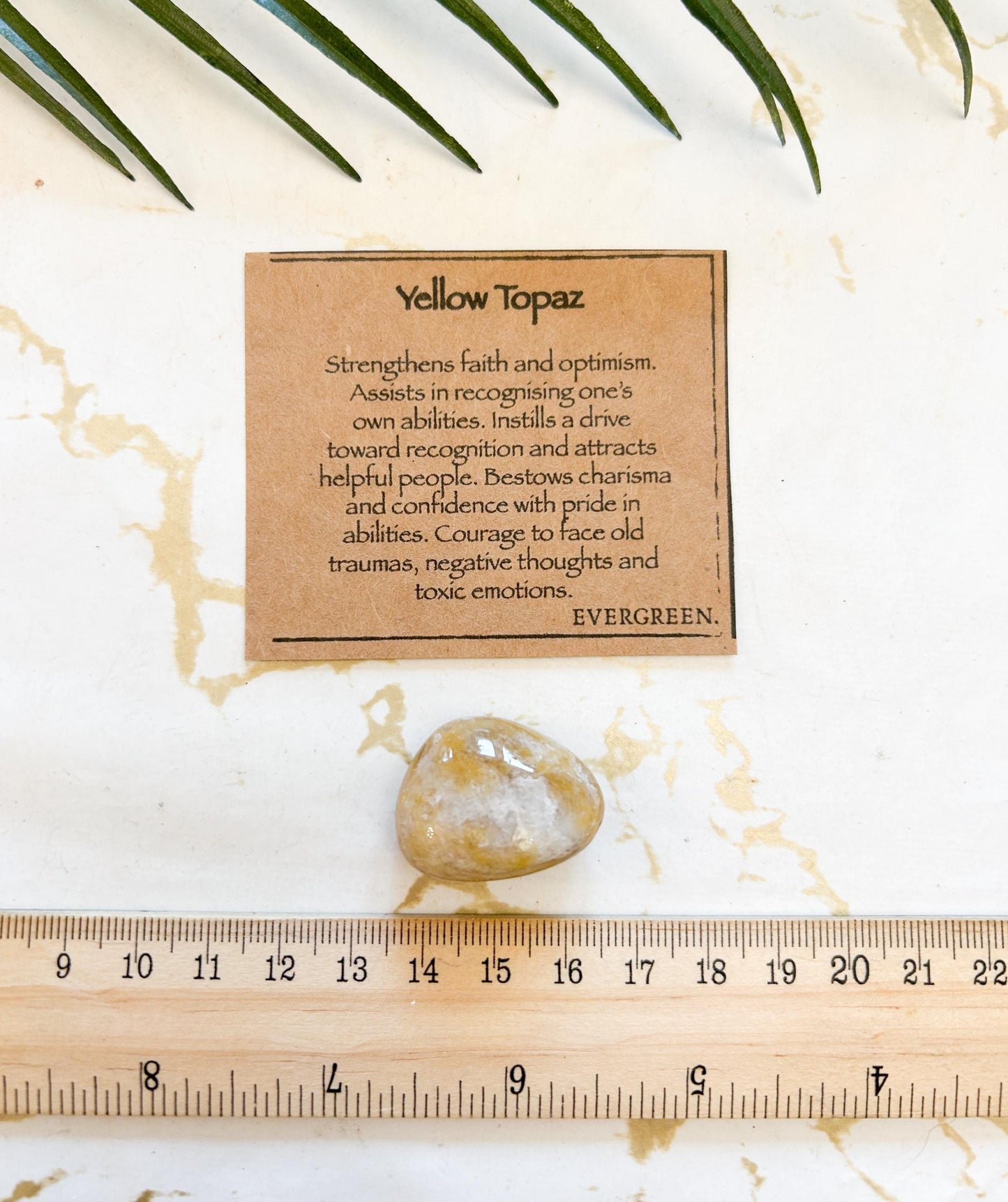 Yellow Topaz Crystal Tumbled Stone - Optimism, Courage & Faith