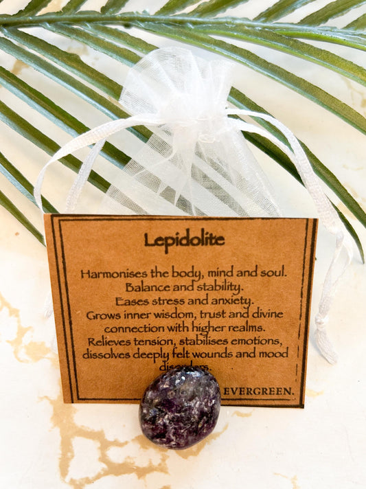 Purple Lepidolite Crystal Tumbled Stone - Harmony, Balance & Stability