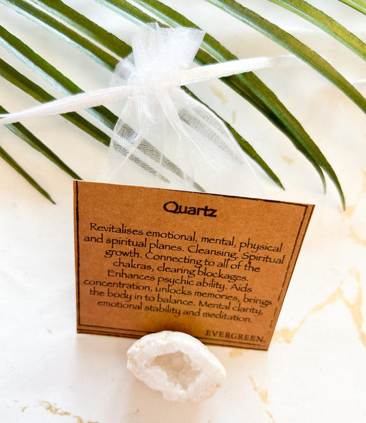 Natural Quartz Druzy Crystal Geode - Cleansing, Concentration & Meditation