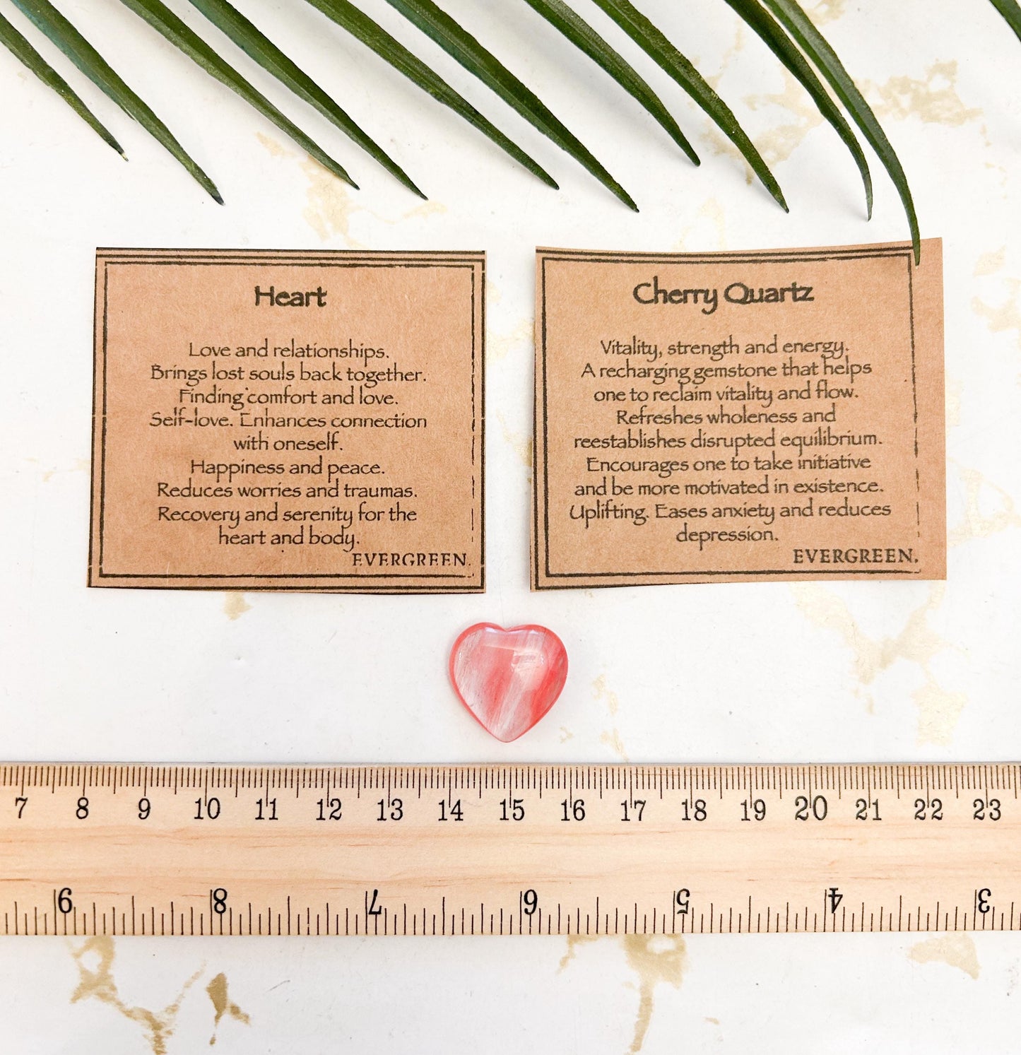 Cherry Quartz Crystal Heart 20mm - Vitality, Strength & Energy