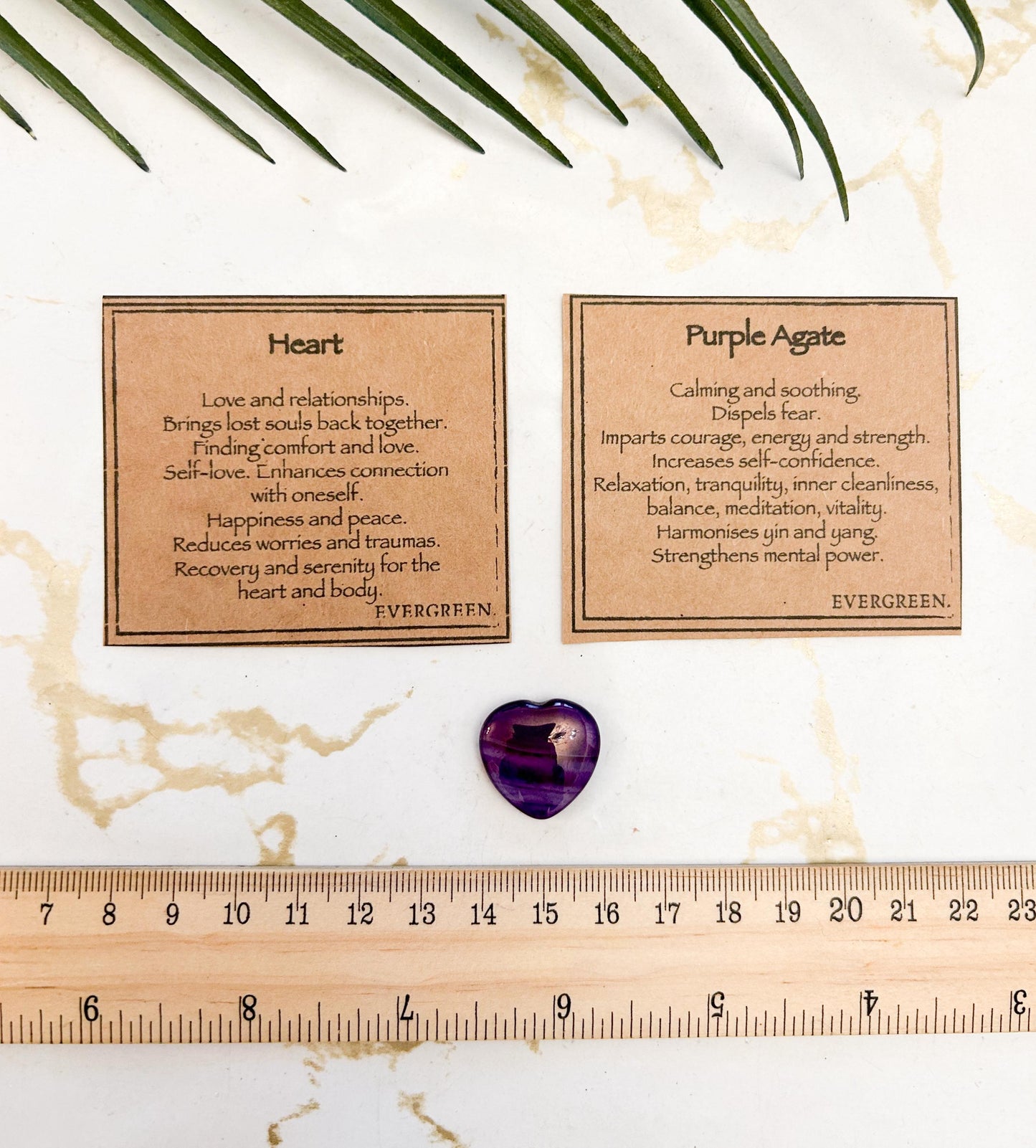 Purple Agate Crystal Heart 20mm - Calming, Strength & Balance