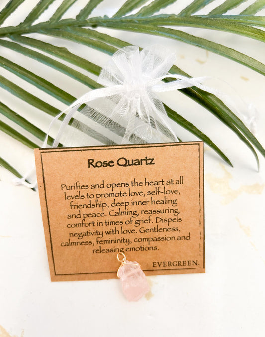 Raw / Rough Rose Quartz Crystal Pendant - Variety Of Chains Available!