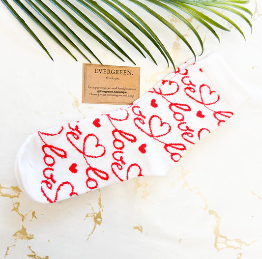 Ladies Love, Hugs, Kisses Socks - Anniversary / Birthday / Mother's Day / Valentine's Day