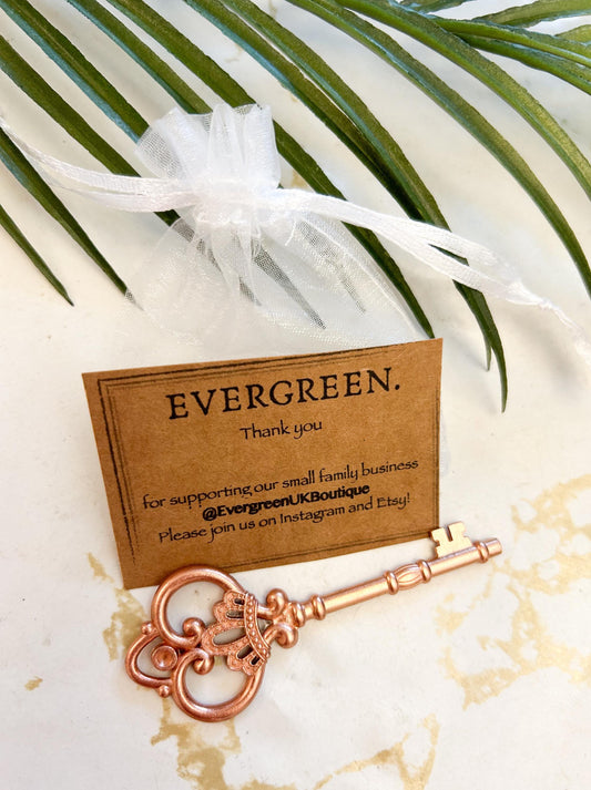 Rose Gold Vintage Key - Wedding / Birthday / Love / Valentine's Day / Anniversary / Party / Jewellery