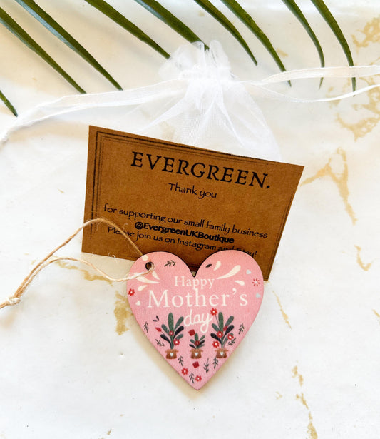 Wooden Mother's Day Gift Tag / Heart / Decoration/ Bauble - Happy Mother's Day / The Best Mom