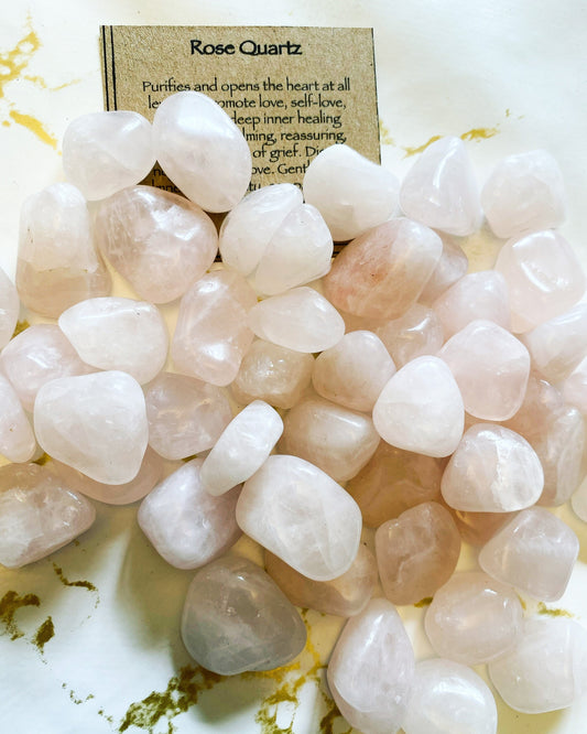 Rose Quartz Crystal Tumbled Stone - Love, Healing, Friendship, Peace