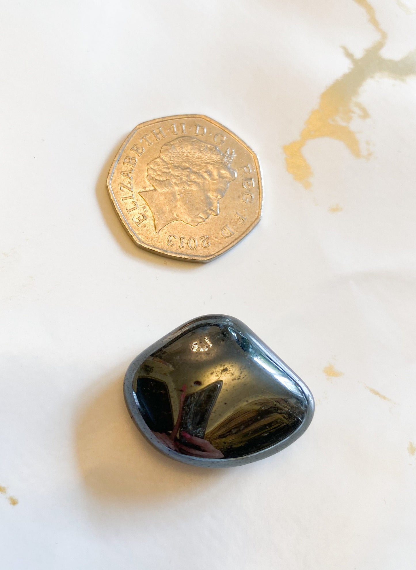 Hematite Crystal Tumbled Stone - Courage, Willpower, Balance