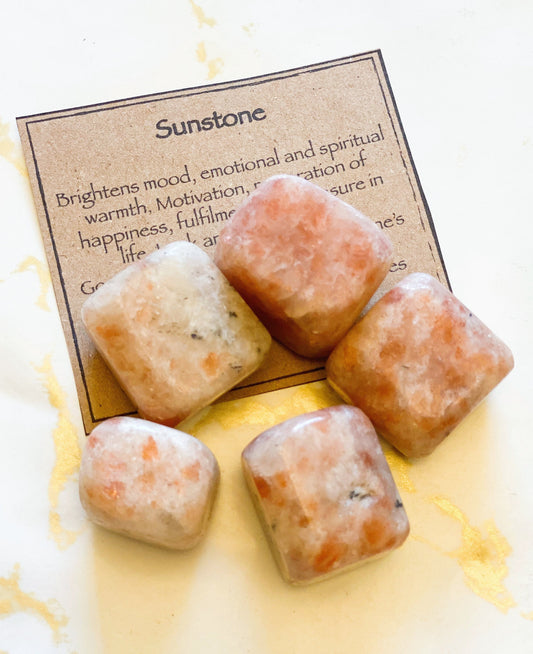 Sunstone Crystal Tumbled Stone - Motivation, Restoration & Happiness