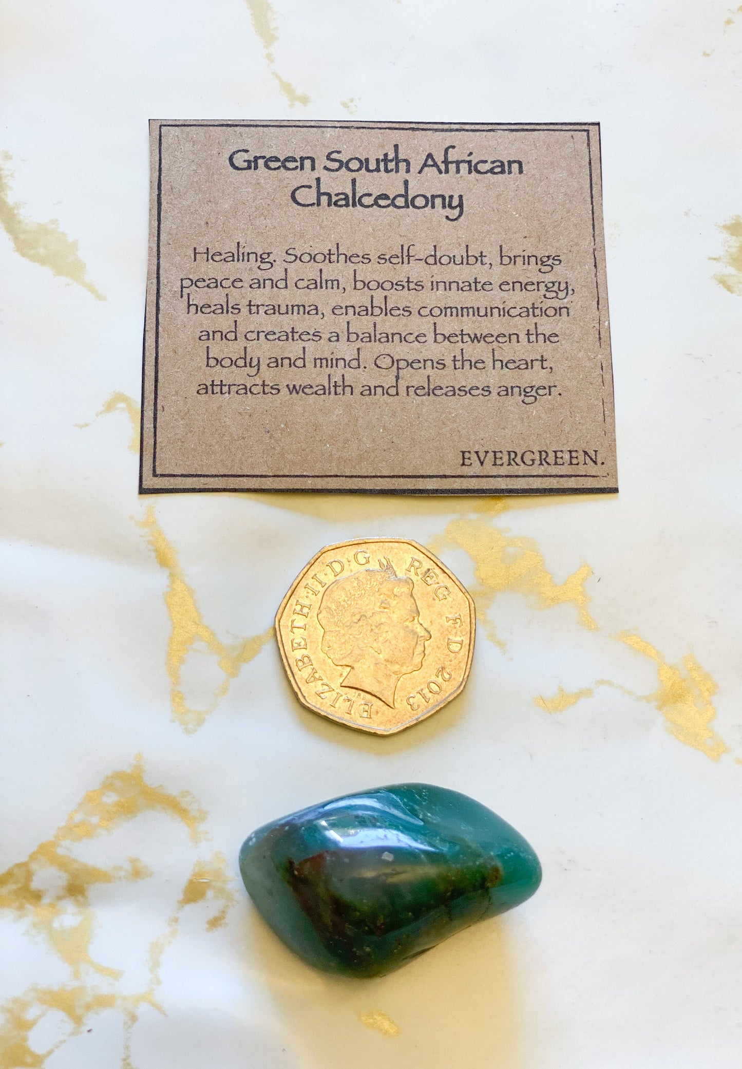 Green Chalcedony South African Crystal Tumbled Stone - Healing, Peace, Wealth