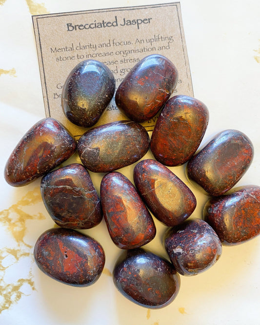 Brecciated Jasper Crystal Tumbled Stone - Clarity, Focus, Grounding
