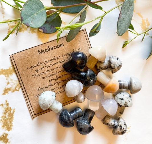 Natural Coloured Crystal Mushroom - Good Luck, Good Fortune & Enlightenment