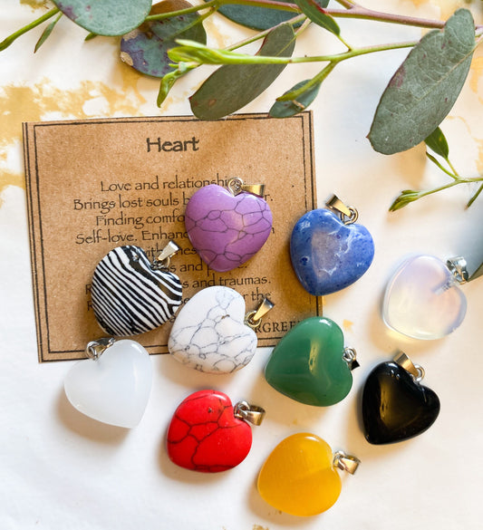 Crystal Heart Pendant - Love, Peace & Happiness