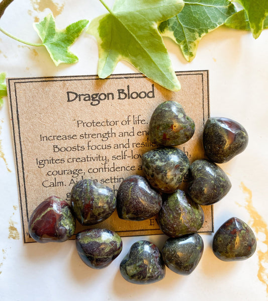Small Dragon Blood Crystal Heart 15mm - Strength, Endurance & Resilience