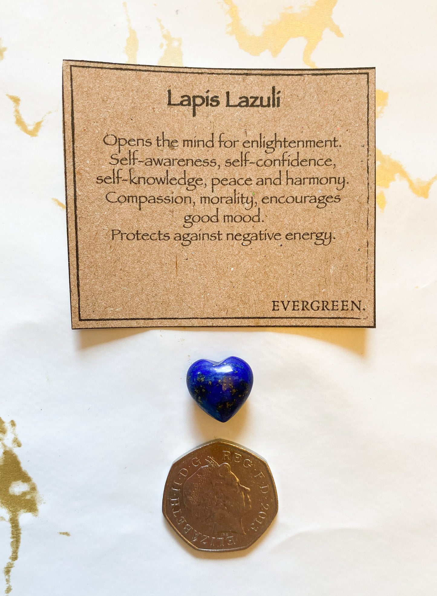 Lapis Lazuli Crystal Heart 15mm / 20mm - Self-Awareness, Self-Confidence & Self-Knowledge