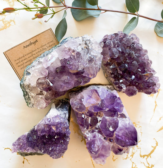 Amethyst Raw Crystal Cluster - Wisdom, Intelligence & Contentment