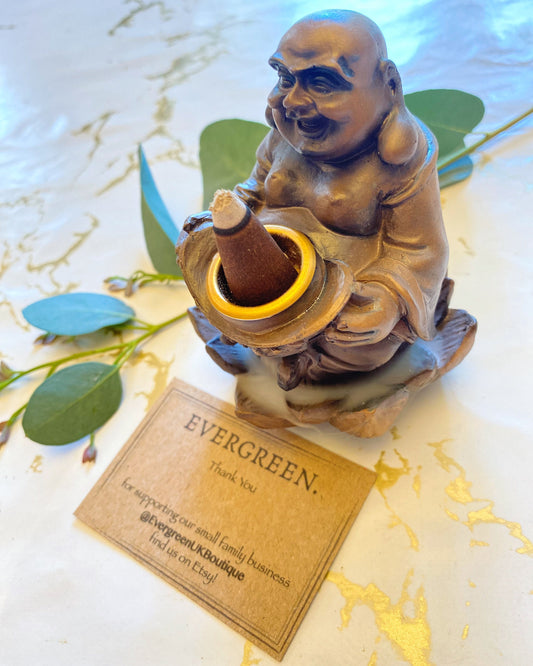 Lucky Buddha Back Flow Incense Burner