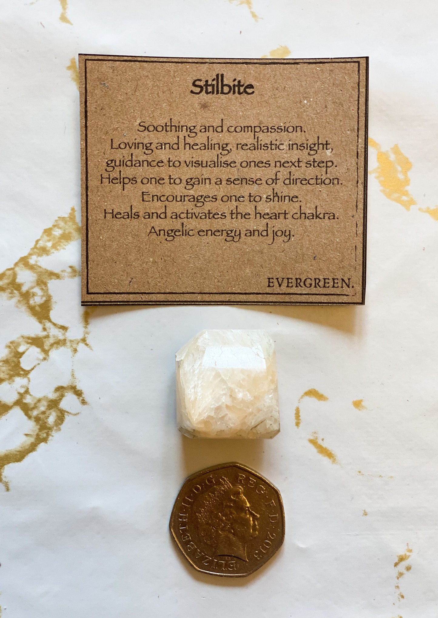 Stilbite Crystal Tumbled Stone - Compassion, Love & Healing